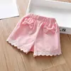 Shorts Feminino 2026 Verão Estilo Fino Bebê Casual Versátil com Renda de Borboleta Estilo Coreano Moda Outwear Infantil