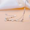 Pulsera de estrella con cuentas japonesas y coreanas INS, nueva, de plata de ley s925 de doble capa, collar de nicho de luna y mariposa de lujo ligero para mujer, joyería