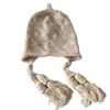 Sombrero Rojo con Borla de Año Nuevo Turismo del Oeste de Sichuan para Mujer Otoño e Invierno Festivo de Nicho Protección Tibia para los Oídos de Navidad Gorro de Punto Baotou
