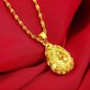 Collar de oro cobre chapado en oro con colgante de flor rica para mujer, collar de oro arena de Vietnam, cadena de onda de agua, joyería al por mayor