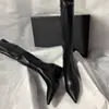 Nueva colección otoño e invierno 2024: elegantes botas altas de tacón alto, punta fina, estilo coreano, inspiración británica