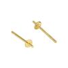 Pendientes de botón planos de plata de ley S925 con soporte de aguja vacío Accesorios para pendientes DIY Bandeja para gemas Perlas de jade perla Chapado en oro K
