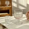 Copo de champanhe em relevo de vidro estilo Ins, taça de vinho tinto, copo alto para vinho, copo de água para casa