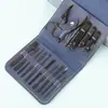 Nova Bolsa Dobrável Conjunto de Cortadores de Unha Verde Matcha Conjunto de Ferramentas de Manicure de 16 Peças Conjunto de Cortadores de Unha Portátil para Casa