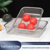 Cesta de Lavar Frutas e Legumes Retangular de Aço Inoxidável para Atacado, Cesta de Lavar Arroz, Cesta Drenante, Cesta de Legumes, Bandeja de Frutas, Armazenamento