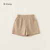 Shorts Infantis Bangxuan 2026 Novo Modelo Bebê Cor Sólida Casual Versátil Shorts Soltos Calças de Verão para Meninas Estilo Fino