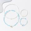 Conjunto de collar y pulsera con colgante de concha de caracola, cuentas de arroz de vidrio y elementos marinos, gran oferta europea y americana
