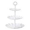 Suporte de Prato de Frutas de Três Camadas Plástico Prato de Doces Europeu Sala de Estar Mesa de Centro Doméstica Bandeja de Armazenamento de Lanches Suporte de Lanches Multicamadas