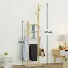 Perchero de Madera Maciza para Dormitorio, Perchero Doméstico de Pie, Gancho Simple para Dormitorio Estudiantil, Almacenamiento de Habitación y Tendedero