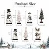 Adornos de escritorio de madera navideños transfronterizos: muñeco de nieve, árbol de Navidad, renos, adornos vintage, decoraciones de escritorio navideñas