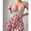 Comércio exterior europeu e americano transfronteiriço, hot-selling, lingerie sexy, camisola sexy estampada estilo menina, estoque de fábrica atacado