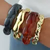 Accesorio transfronterizo de gran venta, producto nuevo: brazalete abierto de forma de ola irregular para mujer, conjunto de tres piezas personalizado y de moda de joyería para mujer