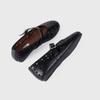Sapatilhas de balé francesas ocas para mulheres de fundo plano de couro macio de boca rasa sapatos Mary Jane Design de nicho feminino sapatos individuais