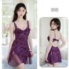 Shuoyao Decote em V Profundo Mais Bojo Puro Prazer Pijama Sexy Luxo Acessível Tentação Estampa de Borboleta Camisola Robe Externo Conjunto para Casa 512