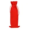Nueva Bolsa de Terciopelo para Botella de Vino Empaque de Champán Almacenamiento Bolsa de Regalo Empaque de Terciopelo para Botella de Vino Almacenamiento Bolsillo con Cordón
