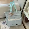 Bolsa de Lona de Dibujos Animados Linda para Mujer, Bolso de Hombro Cruzado de Gran Capacidad, Bolso de Mano Ligero, Bolsa para Clase de Estudiantes, Versátil para el Viaje Diario