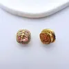 Cuentas Espaciadoras Redondas con Forma de Abeja de Múltiples Agujeros Chapadas en Oro con Circonita Microincrustada para Pulseras y Collares Hechos a Mano para Bricolaje Materiales para Beadwork Accesorios