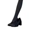 Zapatos de mujer retro estilo francés con punta redonda y tacón grueso, nuevo modelo 2026, correa elástica, tacones altos cómodos, zapatos Mary Jane de corte bajo