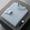 Suéter de Punto de Lana de Cuello Alto Medio para Hombre 100% Lana Nuevo Suéter de Punto Casual de Negocios Prenda Base de Punto Color Sólido Top