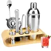 Fornecimento Direto Transfronteiriço Conjunto Completo de Coqueteleira de Aço Inoxidável com 10 Peças Copo Shaker Ferramenta Coqueteleira Conjunto Completo