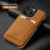 Adequado para Iphone18Promax, Capa de Celular de Couro com Porta-Cartões Magnético, Capa Protetora Anti-Queda Apple 17, Comércio Exterior