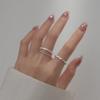 Anillo de plata 925 Nalan anillo plisado irregular de frijol pulsera dulce brillante ajustable J9120