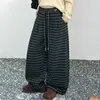 Pantalones Rayados de Otoño para Niñas 2026 Primavera y Otoño Nuevos de Corte Holgado Pierna Recta Casual Pierna Ancha Curvos para Niñas Modernos