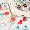 Corazón Acrílico Cuentas Translúcidas Accesorios para Joyería DIY Accesorios para Ropa de Resina Agujero Recto Material para Cuentas Hecho a Mano Tejido