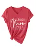 Mãe formando 2027 eu sou Amazon Wish site independente confortável simples elegante camiseta feminina gola V manga curta