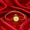 Pingente Flor de Peônia Clássica Banhado a Ouro Cobre Dourado Sanduíche do Vietnã Colar Florido Dupla Camada Estilo Étnico Moderno Formato de Coração Pétalas Venda por Atacado