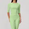 Top de yoga para mujer estilo europeo y americano, ajustado, de secado rápido, manga corta, con diseño de un solo hombro, adecuado para usar como capa exterior, para yoga, deportes y fitness