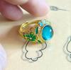 Nuevo Vietnam Oro Arena Mariposa Antigua Amor Flor Elegante Retro Anillo de Dedo de Palacio para Mujer Dorado Elegante Color Esmalte de Alta Gama