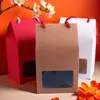 Caja de Cuero de Vaca Portátil Caja de Regalo Blanca Tamaño Grande Pequeño Caja para Miel Copo de Nieve Dulce Turrón Crujiente Caja de Galletas