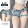 2025 Nuevos Jeans de Verano Sexy de Cintura Baja Ajustados Estilo Europeo y Americano Shorts de Mezclilla para Mujer Pantalones Cortos
