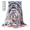 Pañuelo de Seda de Hangzhou Pañuelo Cuadrado de 90 cm Pañuelo de Seda Pañuelo de Satén Chal para Mujer Pañuelo Cálido Cortavientos Pañuelo para la Cabeza de Baile