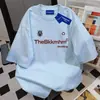 Camiseta de Algodão 100% Puro Estilo Street Europeu e Americano Retrô Verão Estilo Coreano Estudante Manga Curta para Homens e Mulheres, Top Soltinho com Efeito Emagrecedor Gola Redonda