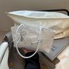 Bolso Tote de Gran Capacidad Nuevo 2025, Bolso de Hombro, Bolso de Mano de Color Sólido de Moda y Sencillo con Estampado en Caliente para Viajes Diarios