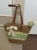Yuezi 2026 Verão Nova Bolsa de Palha Trançada de Grande Capacidade para o Dia a Dia, Bolsa de Palha para Férias na Praia, Bolsa de Praia, Bolsa de Palha
