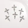 Joyería para uñas LZ de moda neta dulce fresca retro aleación de lujo ligero K blanco Cruz Corazón Cro Joyería para uñas al por mayor
