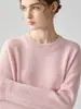 Nuevo Estilo Otoño/Invierno 2026 Suéter 100% Cachemira Pura, Cuello Redondo, Completamente de Cachemira, Corte Holgado, Color Sólido, Suéter de Punto Estilo Casual