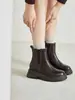 Botines Chelsea con Aumento de 4 cm para Mujer 2026 Otoño/Invierno Nuevo Estilo Suela Gruesa Tacón Grueso Estilo Británico Versátiles Adelgazantes Botas Martin