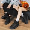 Botas de neve masculinas de pele One inverno cano alto couro quente impermeável sapatos grandes de algodão forrado de lã botas quentes botas de algodão para casal