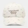 Boné de Baseball Bordado Floral Estilo Coreano para Casal, Boné Macio com Aba para o Fim de Semana, Chapéu de Sol Casual para Primavera e Verão
