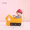 Decoraciones de Adornos para Pastel Tema Vehículos de Construcción Excavadora Dibujos Animados Bulldozer Grúa Señales de Tráfico Adornos Enchufe para Cumpleaños Infantil