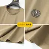Nueva Ropa para Hombre de Talla Grande Camiseta de Manga Corta sin Marcas para Hombre con Fertilizante Talla Grande Verano Delgado Seda de Hielo Cuello Redondo Top de Media Manga