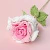 Flor artificial de crochê com rosas tailandesas tecidas à mão Snow Five Finished, flor falsa de lã artificial, enfeites de buquê criativos