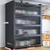 Novo Rack de Armazenamento para Cozinha, Armário de Armazenamento Multicamadas de Chão, Multifuncional para Micro-ondas, Aparador, Armário, Armário de Armazenamento