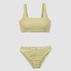 Traje de baño dividido nuevo de fábrica de origen multicolor para mujer, bikini retro simple de color sólido, traje de baño de playa para vacaciones