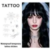 Adesivos de Tatuagem Facial Prata Quente para Halloween Teia de Aranha Padrão de Aranha Festa Comic Con Sessão de Fotos Adesivos à Prova d'Água por Transferência de Água