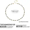 Moda Europea y Americana Lujo Ligero Nuevo Estilo Collar con Cierre de Pinza OT con Perlas de Imitación y Cuentas, Acero Inoxidable de Alta Gama Chapado en Oro Real de 18 Quilates
